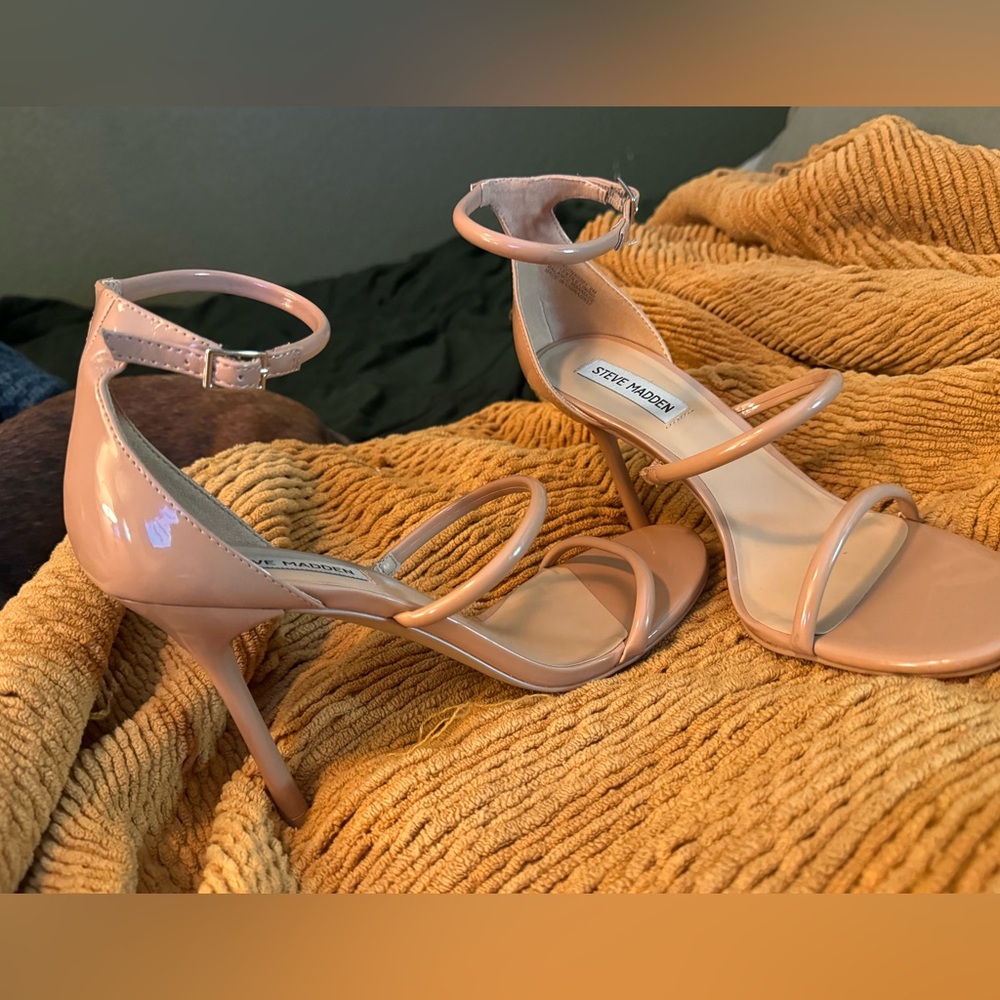 Steve Madden Patent Nude Strappy Heels